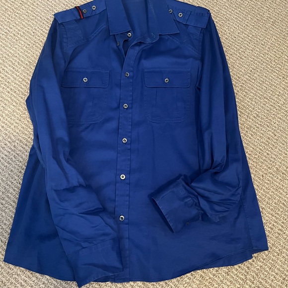 Men’s Gucci button down dress shirt in cobalt blue size 43/17 - Picture 2 of 7